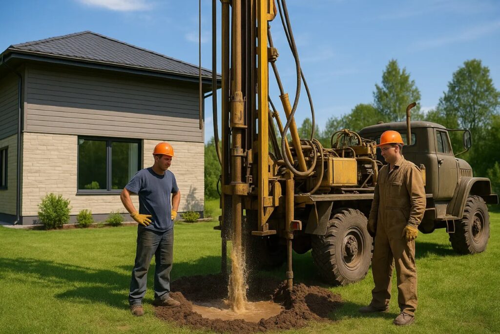 Изображение бурения скважины